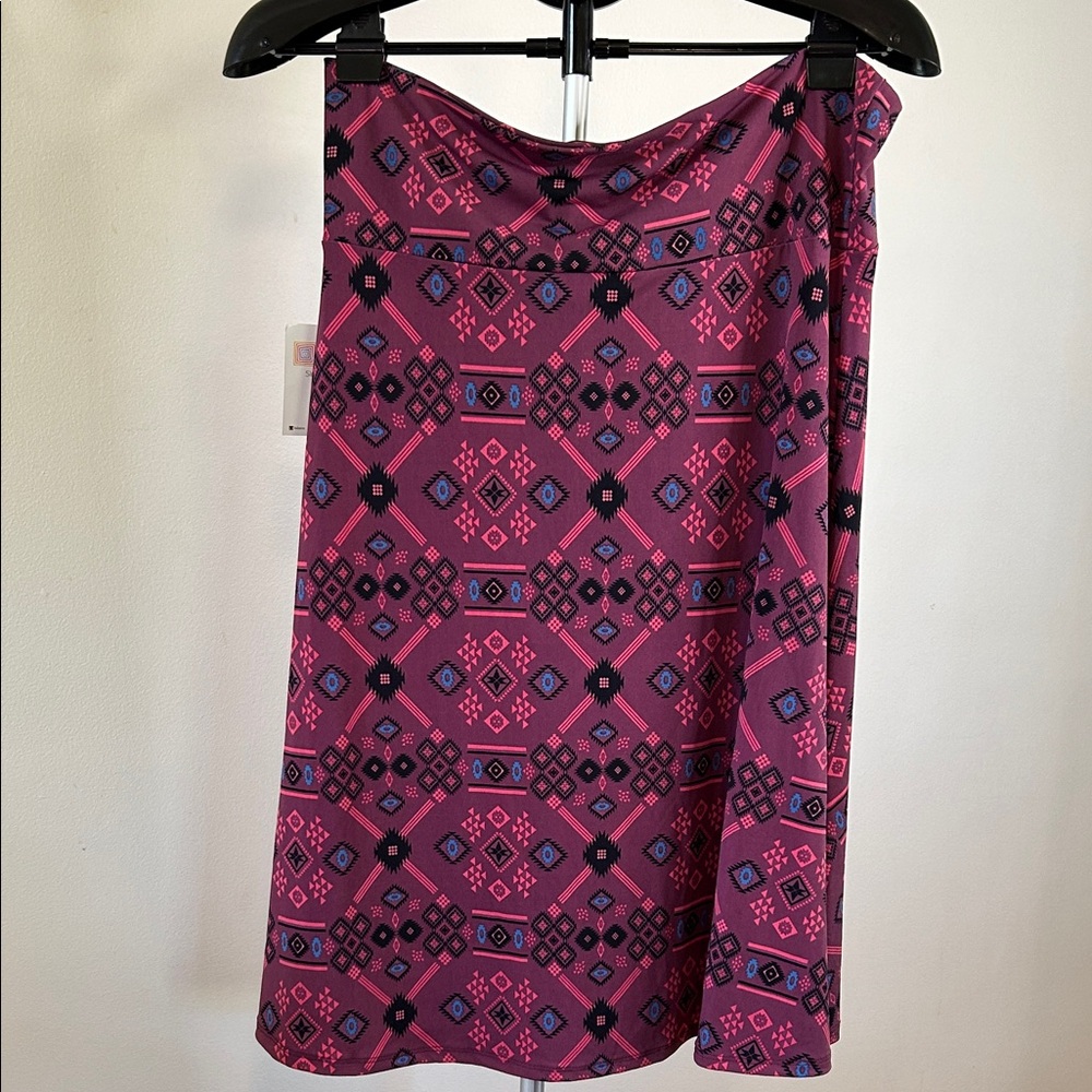 LuLaRoe Pink and Purple Geometric Skirt